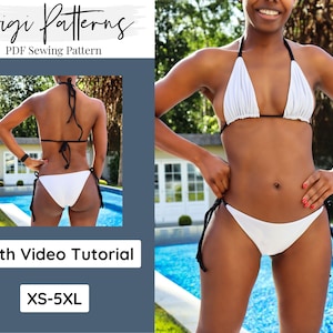 Bikini Pattern for Women | Bikini Pattern Bottom | Bikini Pattern Plus Size | Swimsuit Pattern | String Bikini Bottoms Pdf Pattern XS-5XL