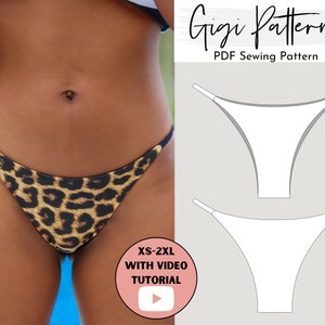 Bikini Pattern, Swimsuit Pattern, Brazilian Cheeky Bikini Bottom Pattern, Women's PDF Swimsuit Patterns, Sewing Patterns XS-2XL