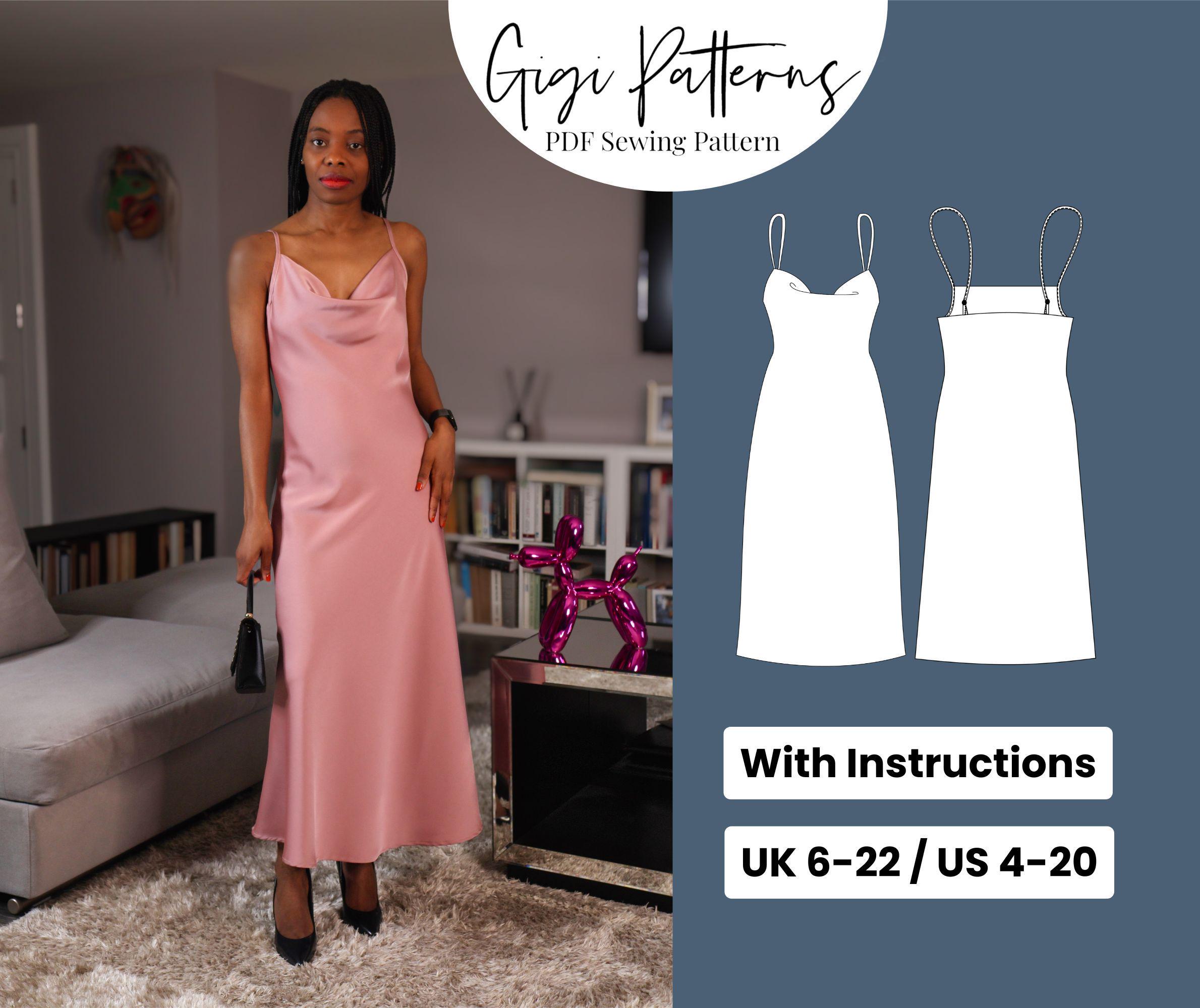 silk cowl neck dress pattern The Seraphina Cowl Neck Dress Free Sewing Pattern