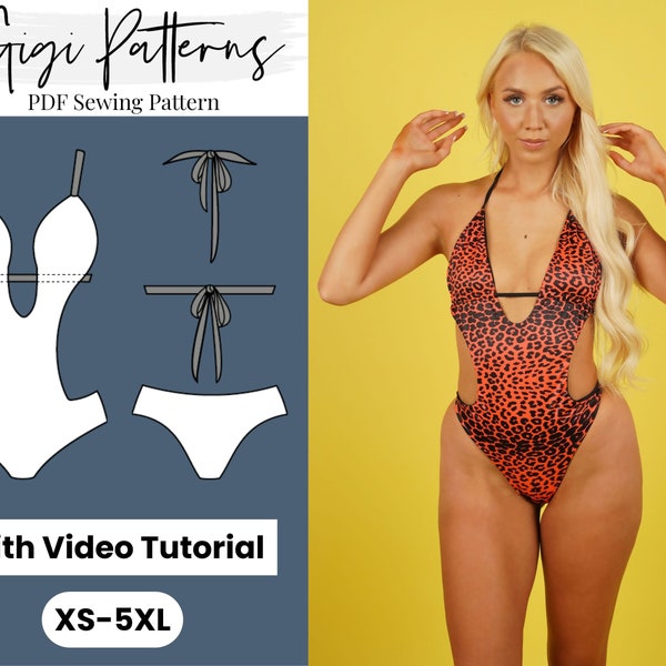 Sexy Swimsuit Pattern | Cut-Out One Piece Swimsuit | Pdf Sewing Pattern | Bathing Suit Pattern | Swimsuit Pattern Pdf | Bikini Pattern Pdf