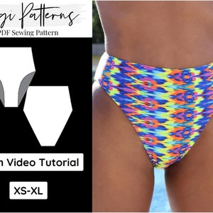 Sexy Swimsuit Pattern | High Cut Swimsuit | High Waist Bikini Pattern | Pdf Sewing Pattern | Swimsuit Pattern Pdf | Bathing Suit Pattern