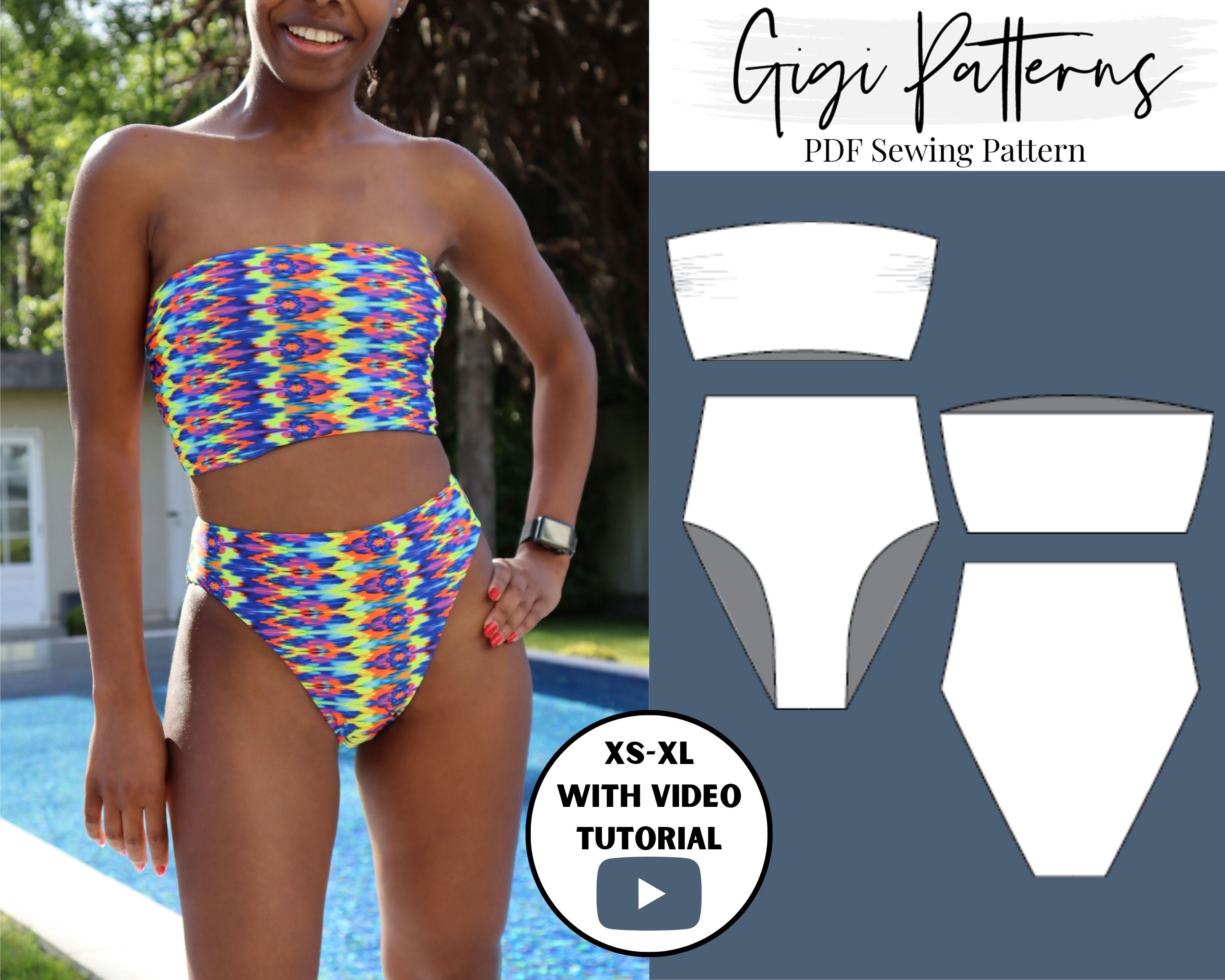 PDF Swimsuit Pattern Super High Cut One Piece Swimsuit XS-5XL – GigiPatterns