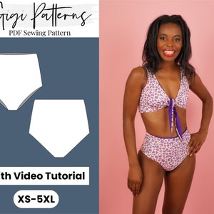 Swimuit Pattern High Wait Bikini Bottom | High Waited Swimuit Pattern |  Pattern Swimuit |  Sewing Pattern |  Bikini