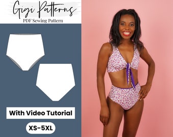 Swimuit Pattern High Wait Bikini Bottom | High Waited Swimuit Pattern |  Pattern Swimuit |  Sewing Pattern |  Bikini