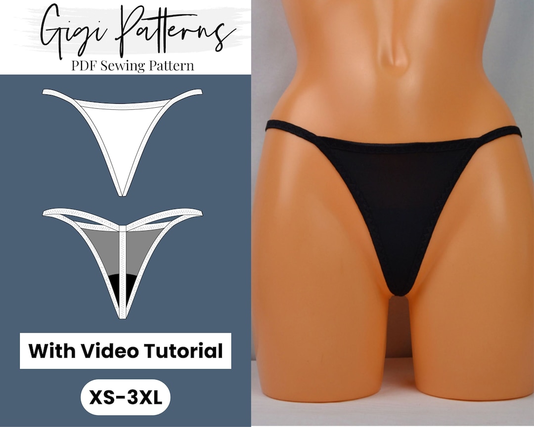 Lingerie Pattern, Sewing Patterns, Tanga Brazilian Micro G-string Thong  Lingerie Pattern, Women's PDF Lingerie Patterns 