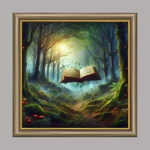 Enchanted Forest Original Art, Instant Download, Wall Art, Book Lover, Decor Art, Forest Art, Mystical, Enchanting, Whimsical, Fantasy Art