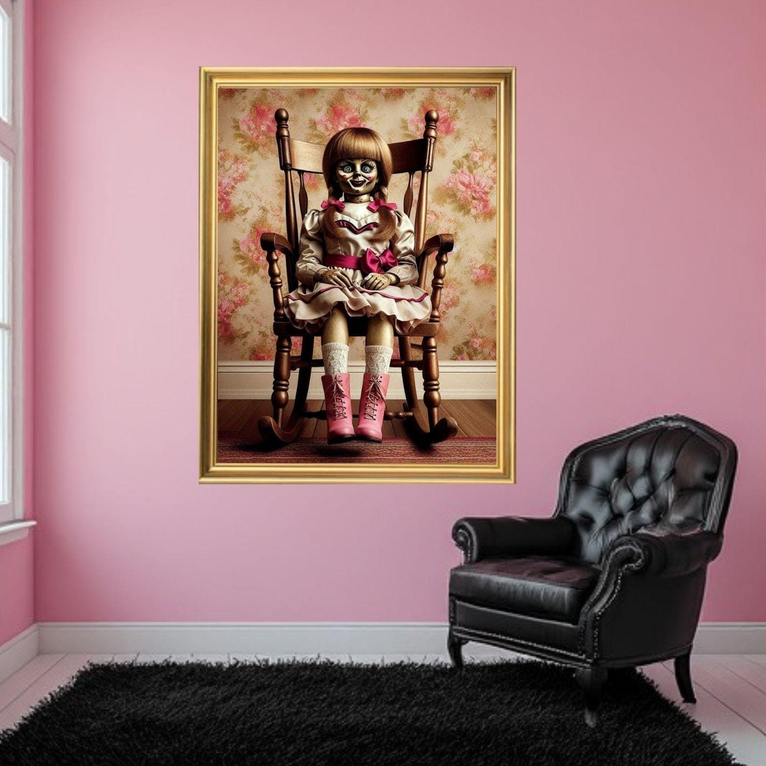 Conjuring Ghost Rocking Chair Annabelle Original Art Instant Download, Gothic Wall Art Decor, Horror ...