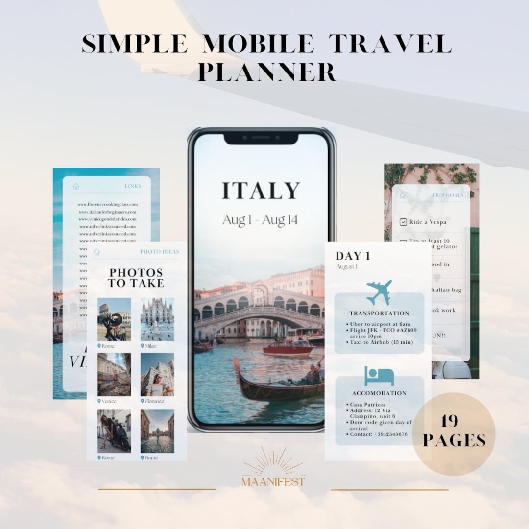 Travel Itinerary Template | Mobile Itinerary | Travel Schedule | Trip ...