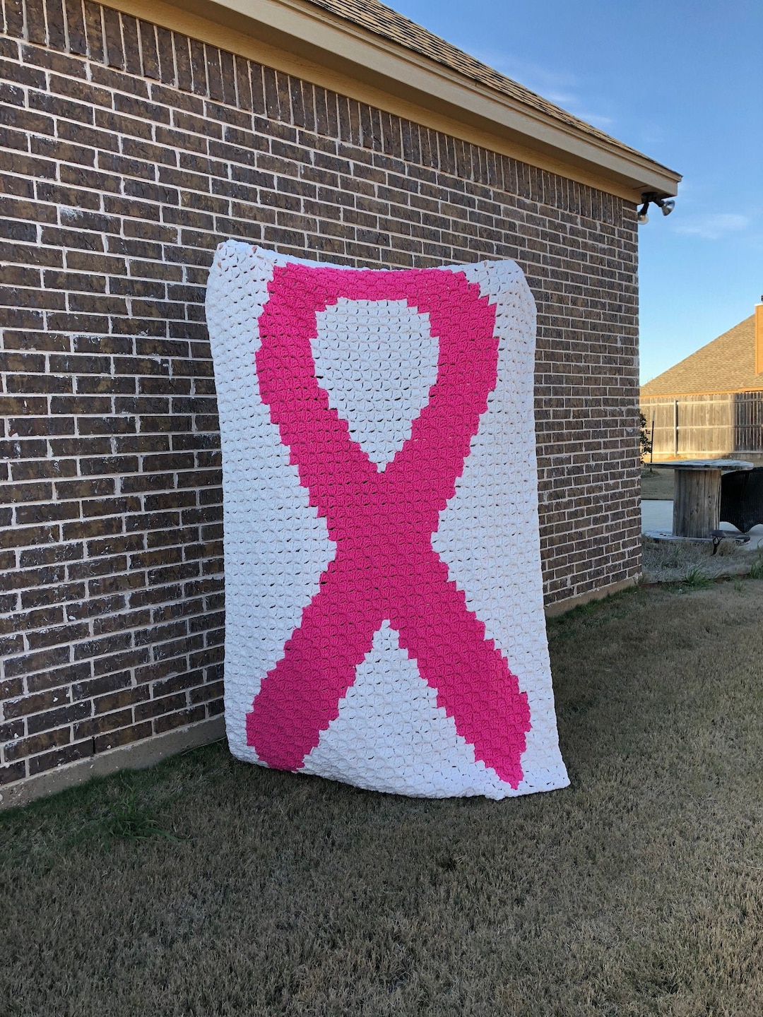 Awareness Ribbon Crochet Blanket Pattern C2C Graph Pattern Crochet