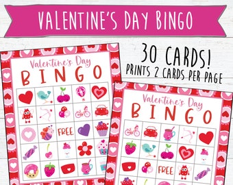 Valentine's Day CUTE BINGO game, Printable Valentine's Day Game, Valentine's Day Party Games, Classroom Valentine's Day Game