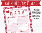 Valentine's MASH Game | Instant Download  | Valentine's Games | Slumber Party Games | Printable Party Games | Fortune Telling Game