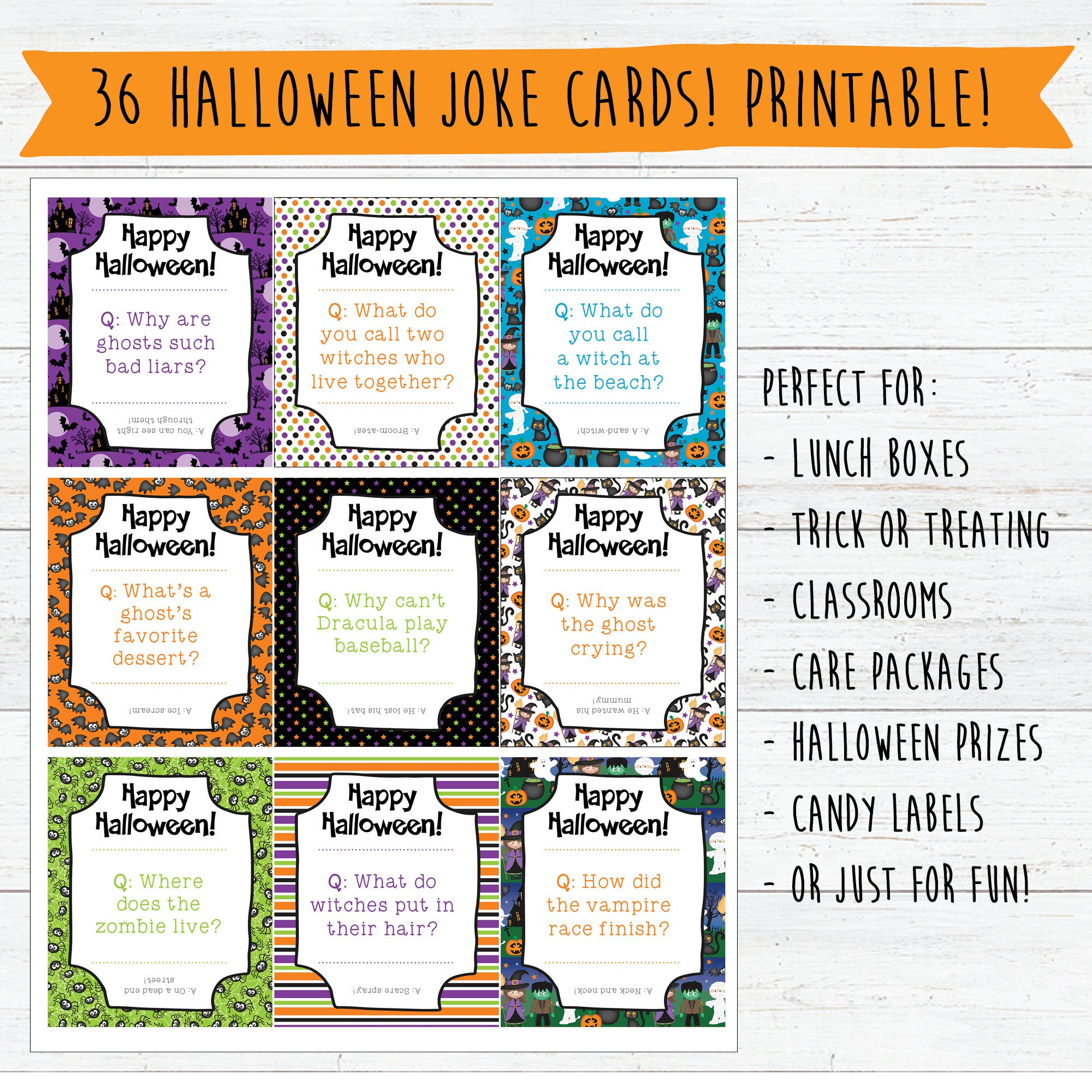 Halloween Labels Printable | Funny Halloween Jokes | Halloween Parties ...