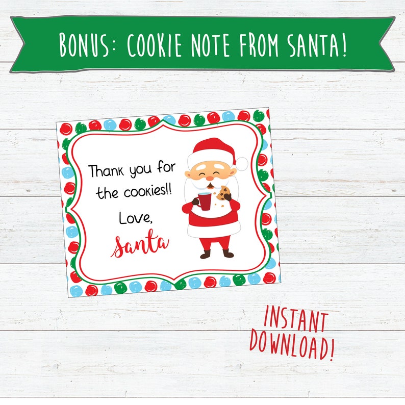 Letter From Santa Printable Personalized Naughty and Nice List Cookies ...