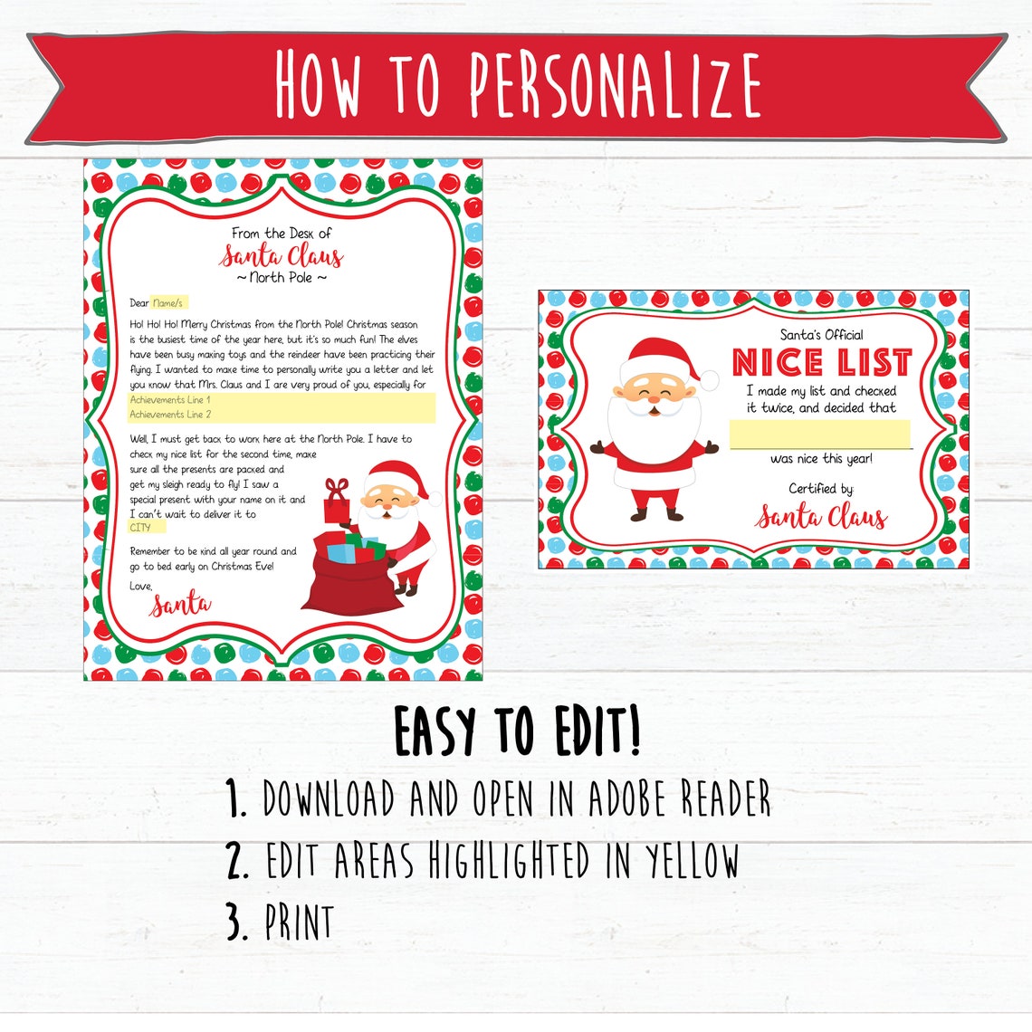 Letter From Santa Printable Personalized Naughty and Nice List Cookies ...
