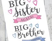 Big Sister and Big Brother Printables Instant Download - Etsy