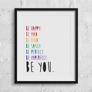 Inspirational Rainbow Sign | Rainbow Poster | Kids Rainbow Wall Art | Classroom Poster | Love Yourself Printable Art |  Sunday School Poster