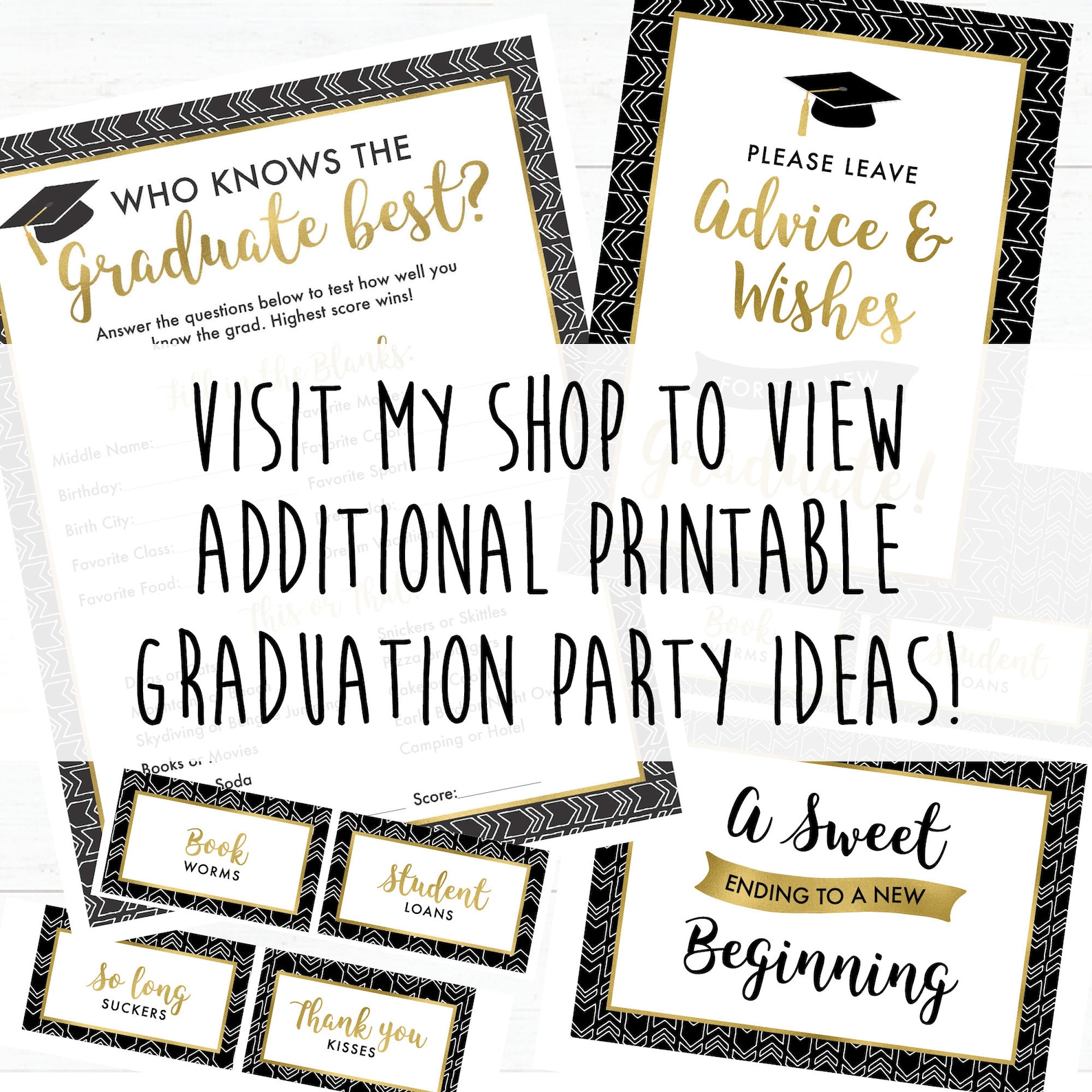 Printable Graduation Candy Bar Labels and Sign Green and White Grad ...