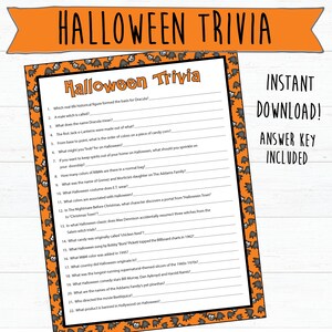 Halloween Trivia Game | Instantly Print and Download | Halloween Games | Halloween Party | Halloween Movie and Music Trivia