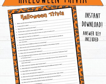 Halloween Trivia Game | Instantly Print and Download | Halloween Games | Halloween Party | Halloween Movie and Music Trivia