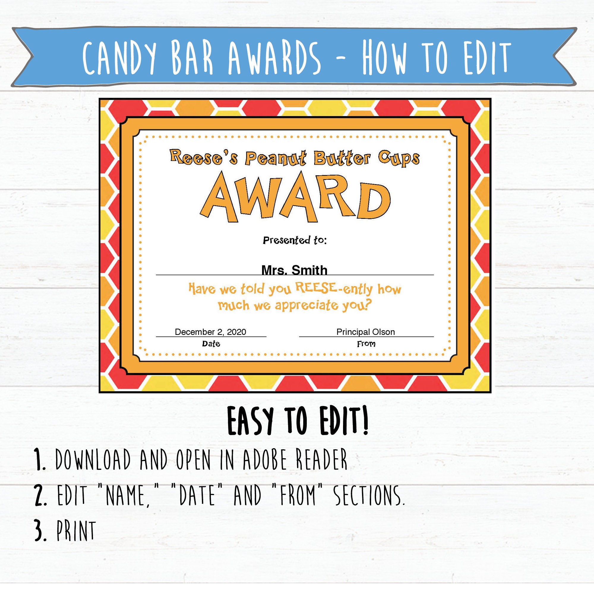 Candy Bar Award Certificates for Teachers | Teacher Appreciation Gifts | Download, Edit and Print | Candy Awards | PTA Gifts - Etsy candy-bar-award-certificates-for-teachers-teacher-appreciation-gifts-download-edit-and-print-candy-awards-pta-gifts-etsy