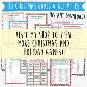 20 Christmas Bingo Printable Cards Holiday Bingo Cards Instant Download and Print Christmas Games Holiday Games Classroom Games image 4