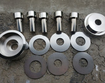 セルフセンタリングコインリングパンチセット、スペーサーなし、6