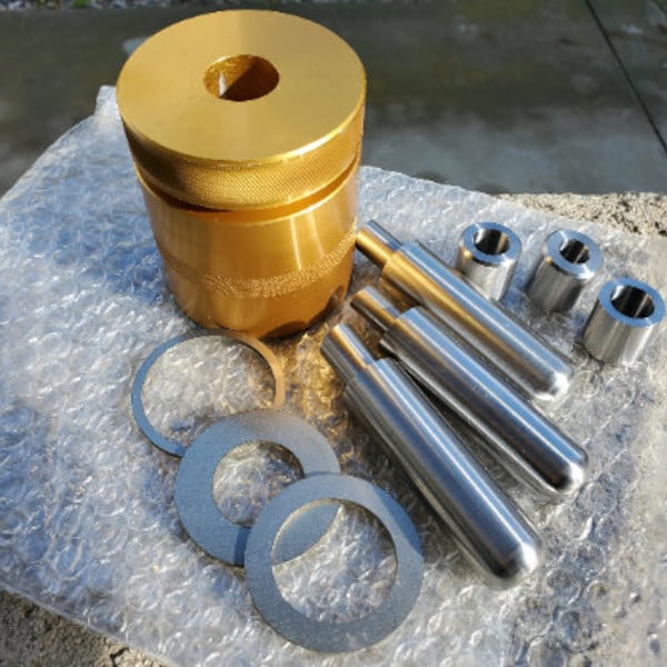 Kit punzone per anelli per monete e set di matrici autocentranti, creazione di gioielli, strumenti per la creazione di anelli per monete, dimensioni punzone e matrice 3/8", 7/16", 1/2"