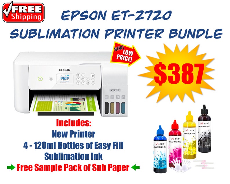 New Epson ET-2720 Sublimation Printer Bundle Deal With | Etsy