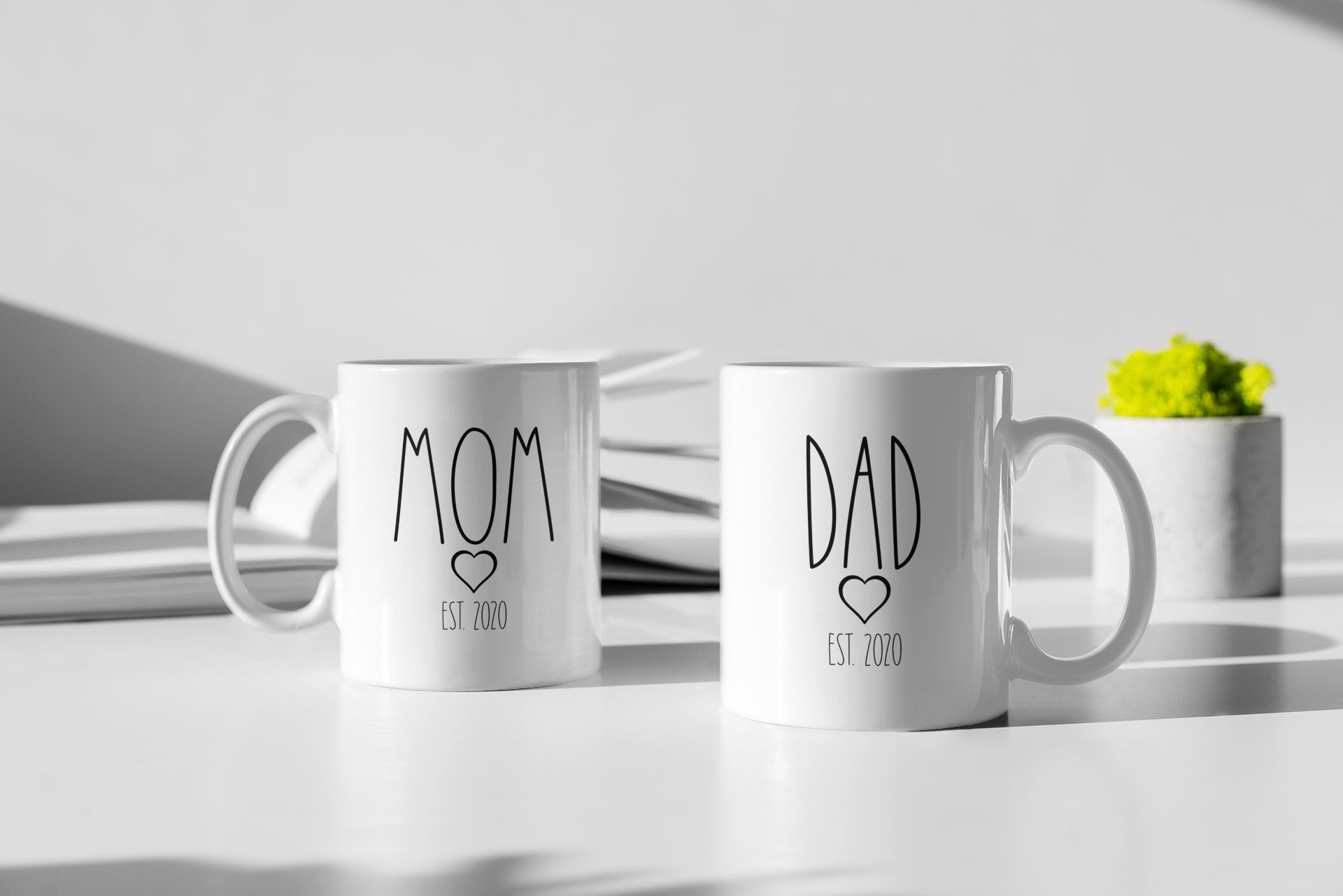 Mom and Dad Coffee Mugs New Parents Valentines Mug Set Baby Etsy