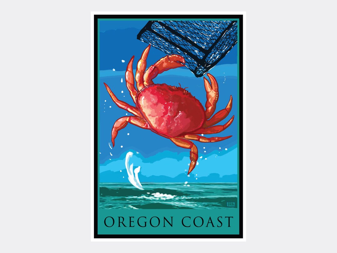 かんなぎ アートグラフC Oregon Coast Dungeness Crab Giclee Art Print Poster From