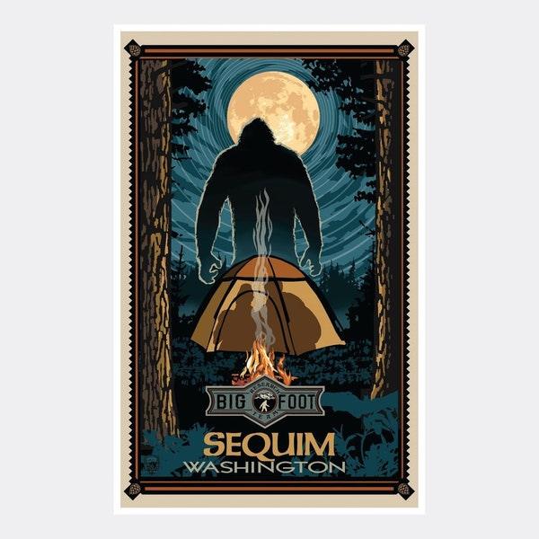 Sequim Washington Giclee Art Print Poster from Travel Artwork by Artist Paul A. Lanquist