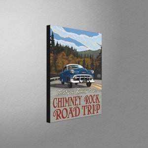 Chimney Rock State Park Road Trip Stretch Canvas, Pillow, Blanket from Travel Artwork by Artist Paul A. Lanquist