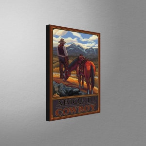 Abiquiu Cowboy Cowboy On Range Stretch Canvas, Pillow, Blanket from Travel Artwork by Artist Paul A. Lanquist