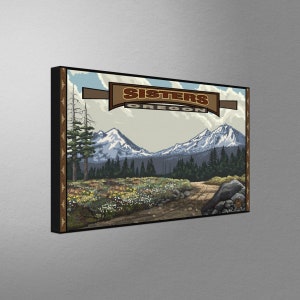 Sisters Oregon Three Sisters Stretch Canvas, Pillow, Blanket from Travel Artwork by Artist Paul A. Lanquist