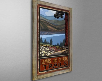Lewis and Clark Trails Art Print: Pacific Northwest Travel Poster