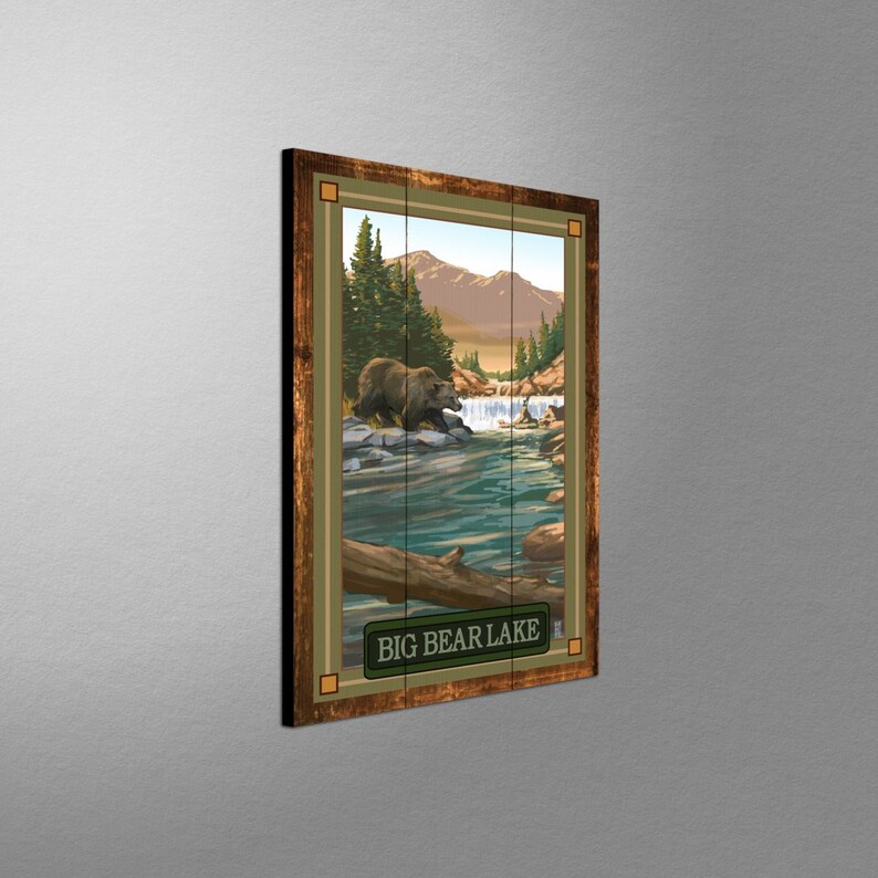 Big Bear Lake California Canoe In Moonlight Giclee Art Print Poster from Original Artwork by Artist Mike Rangner