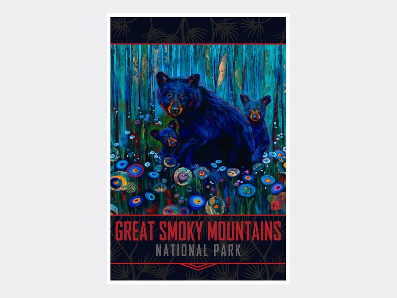 ж–°дЅњдєєж°—гѓўгѓ‡гѓ« Great Smoky Mountains Black Bear Haven Wood Art Print from Oil  Painting by - staging.ouramericandream.fr