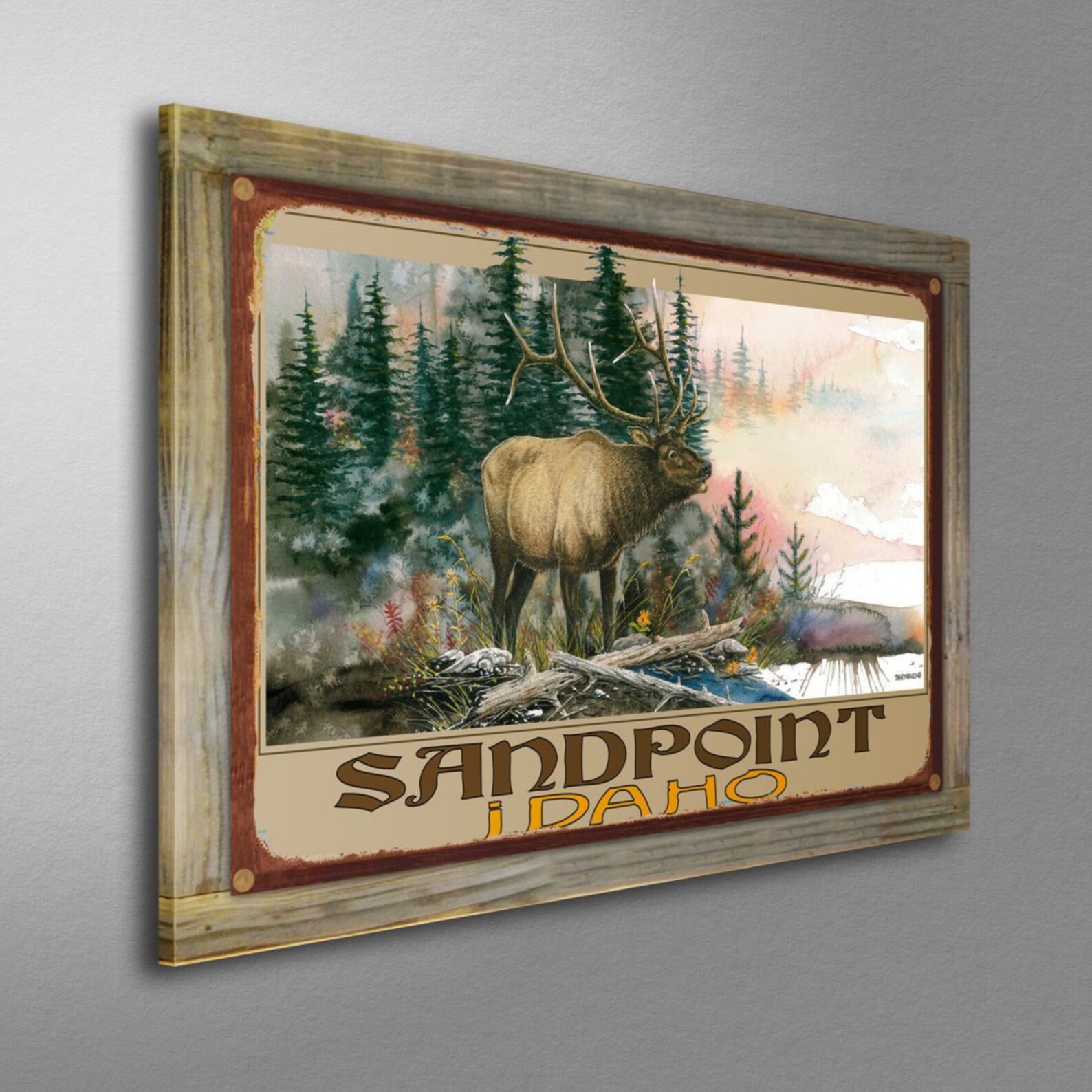 Sandpoint Idaho Elk Giclee Art Print Poster de laquarelle Etsy
