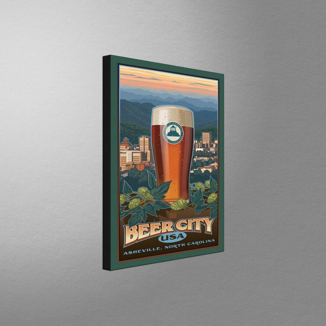 Asheville Beer City Canvas, Pillow, Blanket From Travel Artwork by