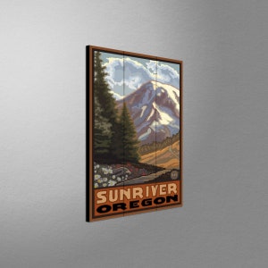 Sunriver Oregon Art Print: Springtime Mountain Travel Poster - Etsy