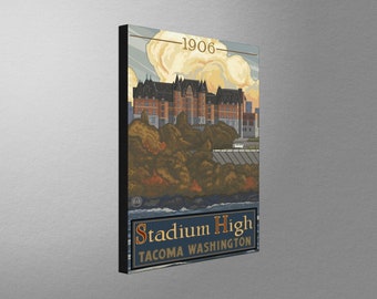 Stadium High Tacoma Washington Art: Canvas Print, Pillow, or Fleece Blanket