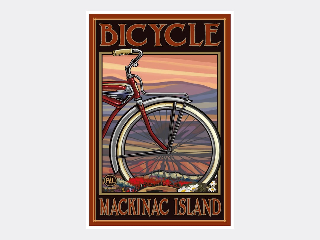 Bicycle Mackinac Island Old Half Bike Giclee Art Print Poster From