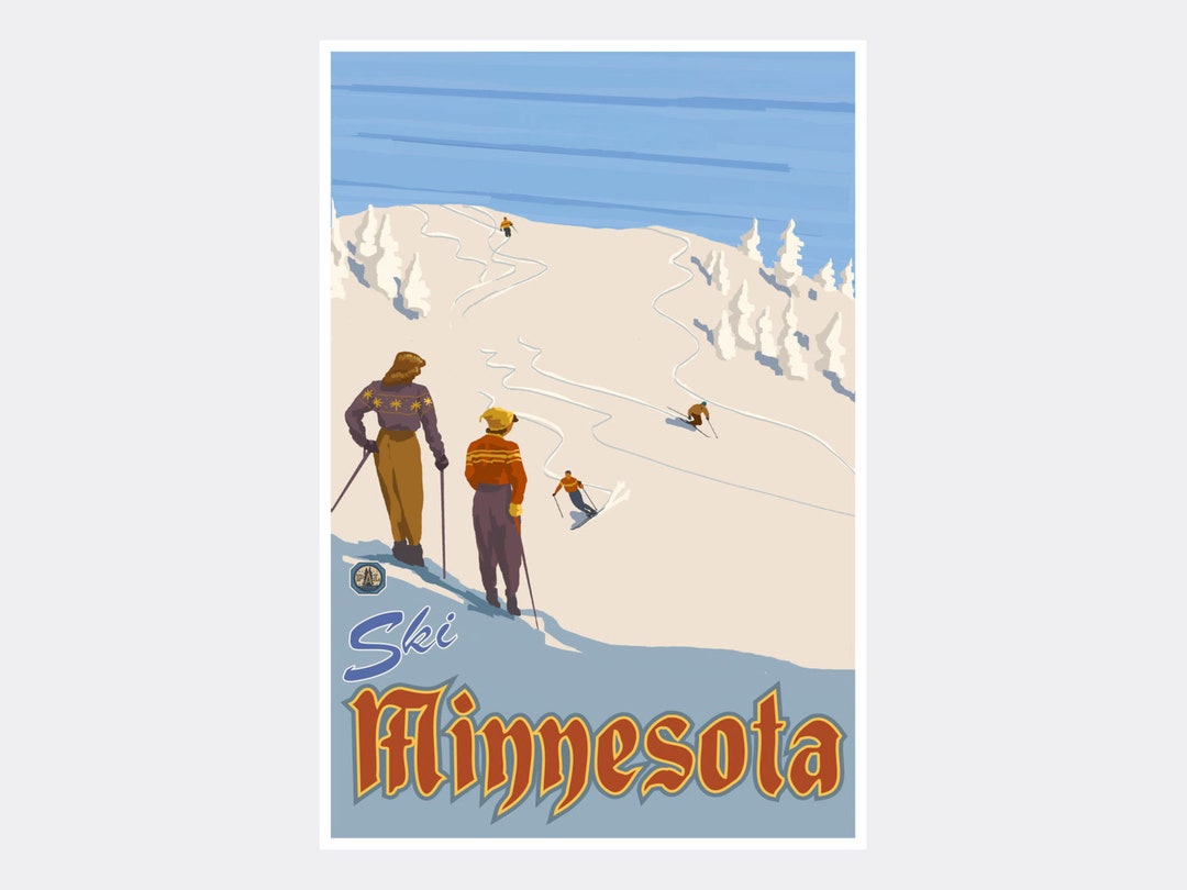 Buy Minnesota Mountain Slope Skiers No Hills Giclee Art Print Online in  India Etsy
