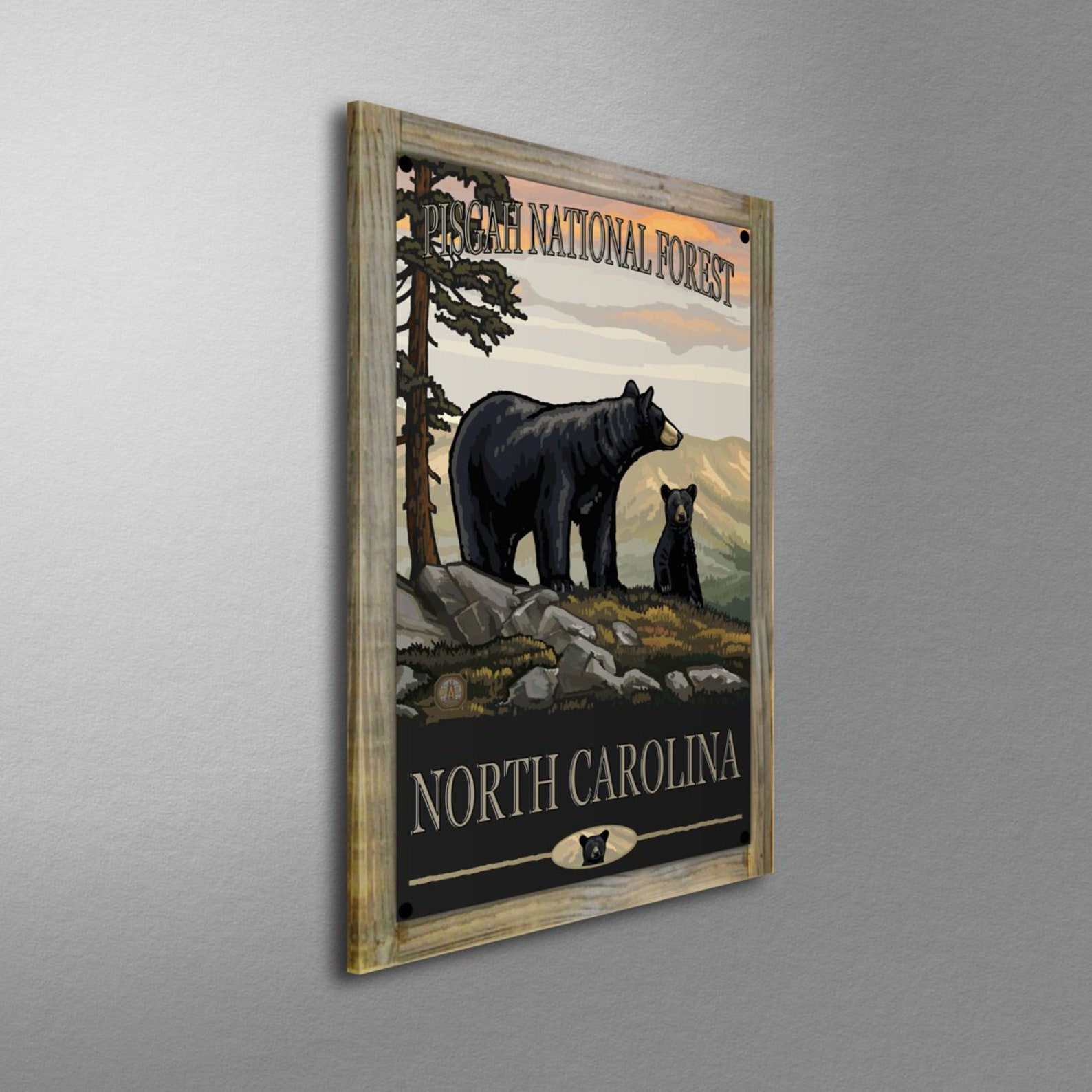 Pisgah National Forest Black Bears North Carolina Giclee Art Etsy