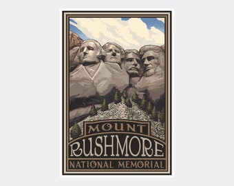 Mount Rushmore Art Print: Vintage Travel Poster by Paul A. Lanquist
