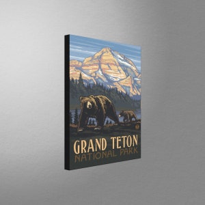 Grand Teton National Park Grizzly Bear Art: Canvas, Pillow, Blanket