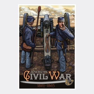 Civil War Cannon Giclee Art Print Poster from Travel Artwork by Artist Paul A. Lanquist