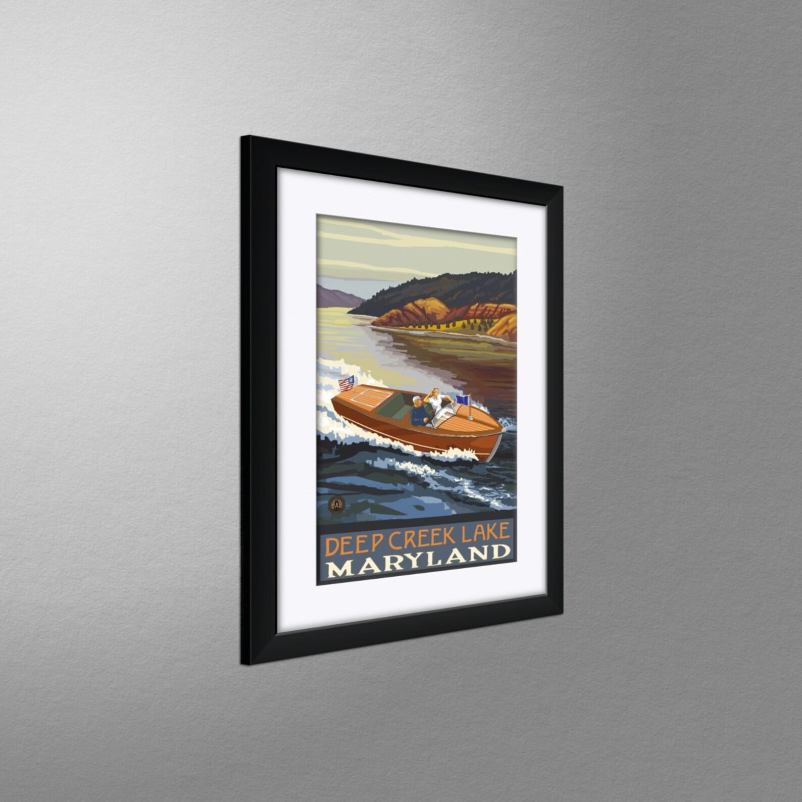 Deep Creek Lake Maryland Woodie Boat Lake Giclee Art Print Etsy
