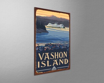 Vashon Island Ferry Art Print: Washington Travel Poster by Paul A
