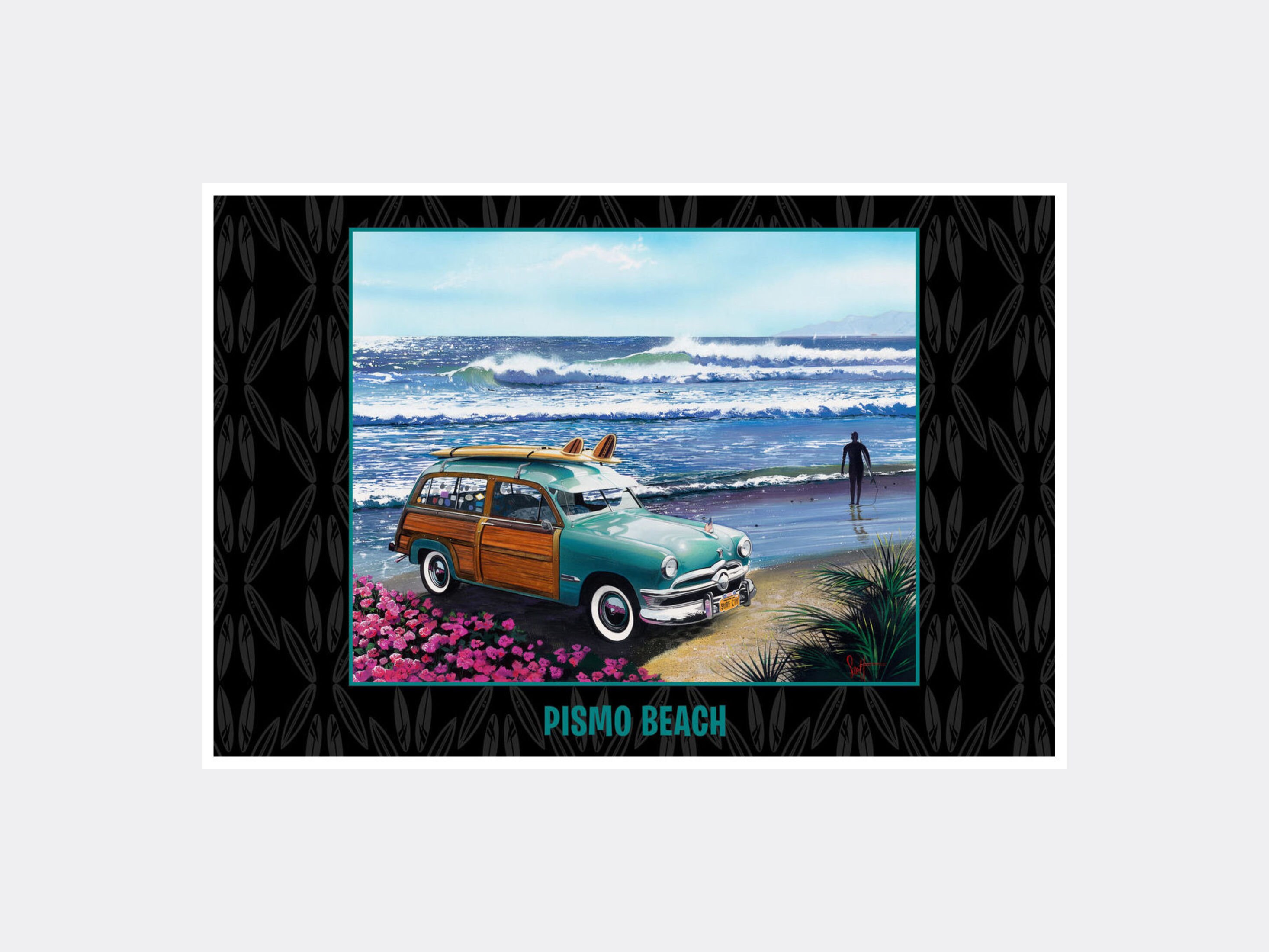 Pismo Beach Surf City Giclee Art Print Poster by Artist Scott Etsy